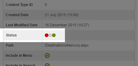 Screenshot of content information pop-up window.