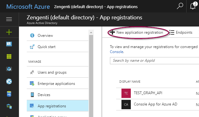 3- New app registration
