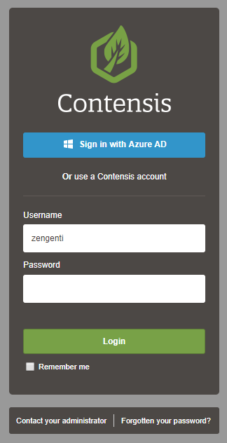 ADFS Contensis Login